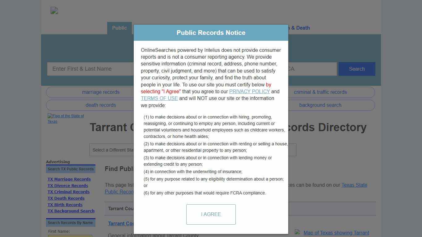 Tarrant County, Texas Public Records Directory